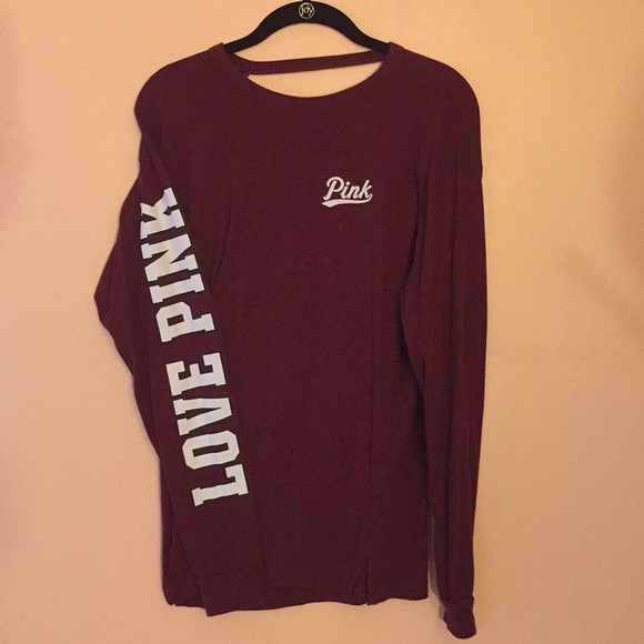 Open back Pink long sleeve shirt - Picture 1 of 2